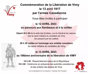 Commémoration de la libération de Vimy 